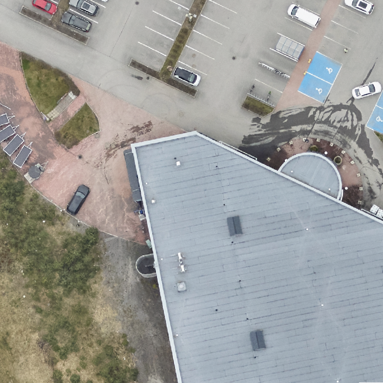 K-Rauta kahvio: terassi ilmakuvassa, Turku