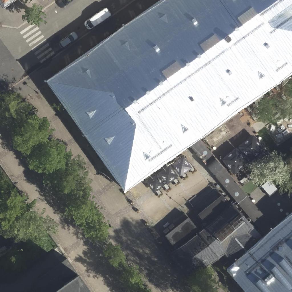 Kulttuuritehdas Korjaamo: terassi ilmakuvassa, Helsinki
