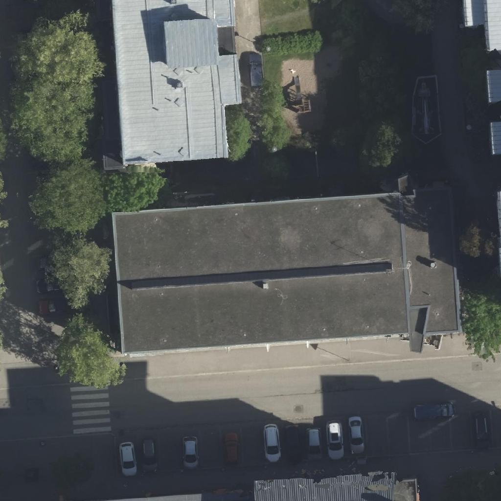 Ruoholahden Palloiluhalli: terassi ilmakuvassa, Helsinki
