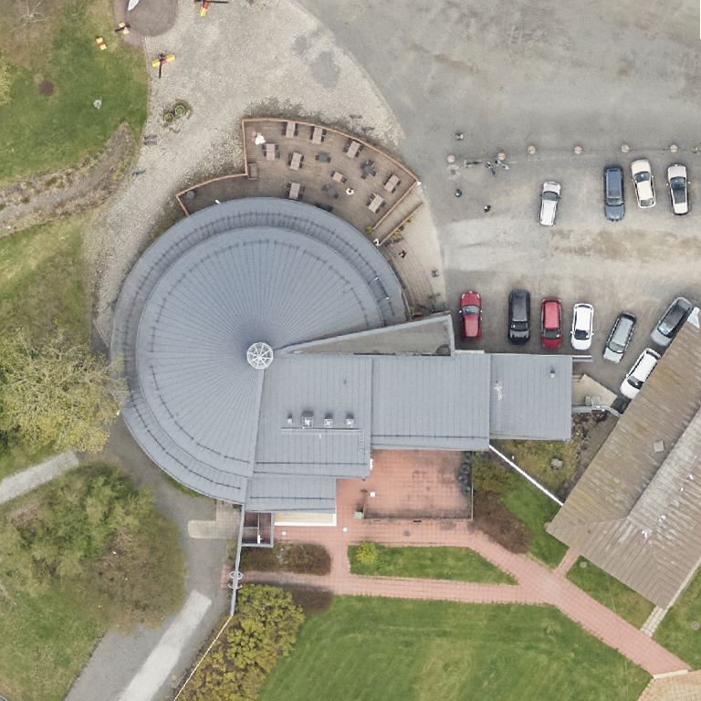 Kupittaan paviljonki: terassi ilmakuvassa, Turku