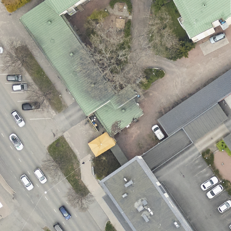 Komppeli: terassi ilmakuvassa, Turku