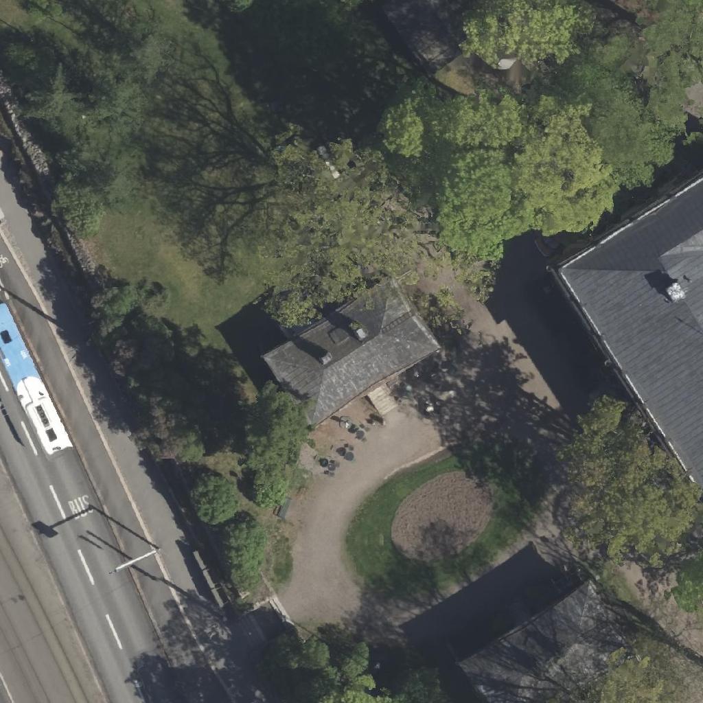 Kahvila Rakastan: terassi ilmakuvassa, Helsinki